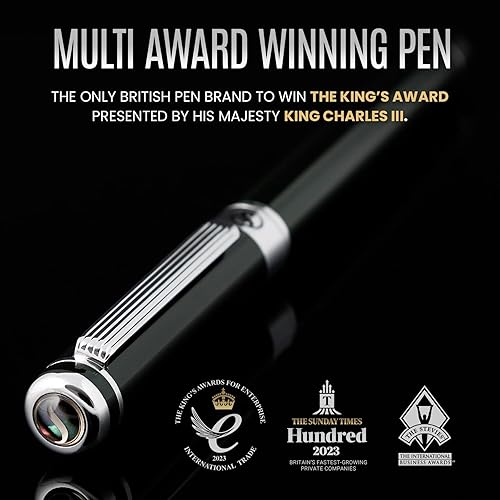 Miniatura 2 de Scriveiner  Bolígrafo roller color verde y negro, con acabado cromado y repuesto de tinta Schmidt, elegante opción de regalo para hombres y mujeres,