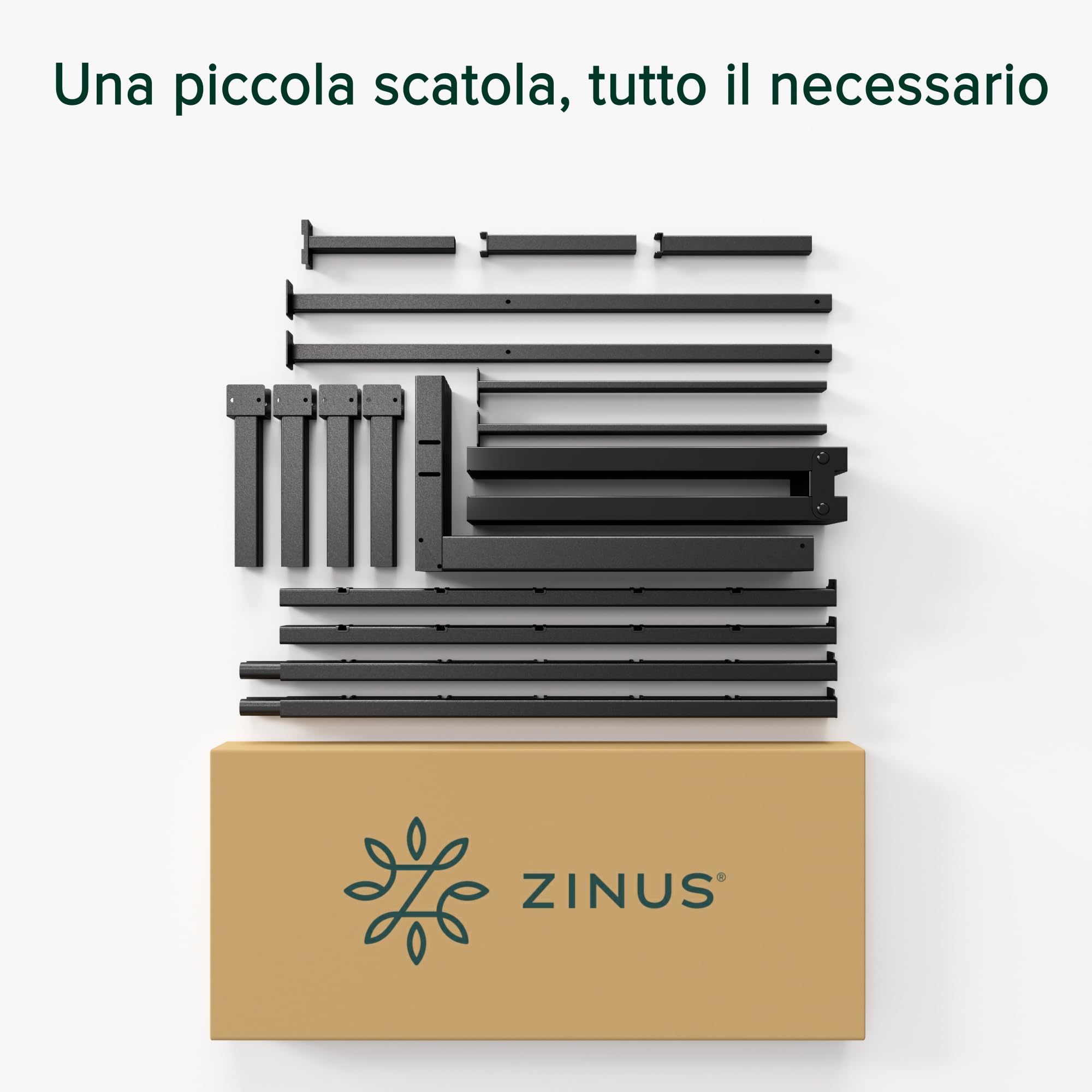 Zinus Elias Letto 80x190 cm - Altezza 36 cm - Struttura a Piattaforma in Metallo - Nero