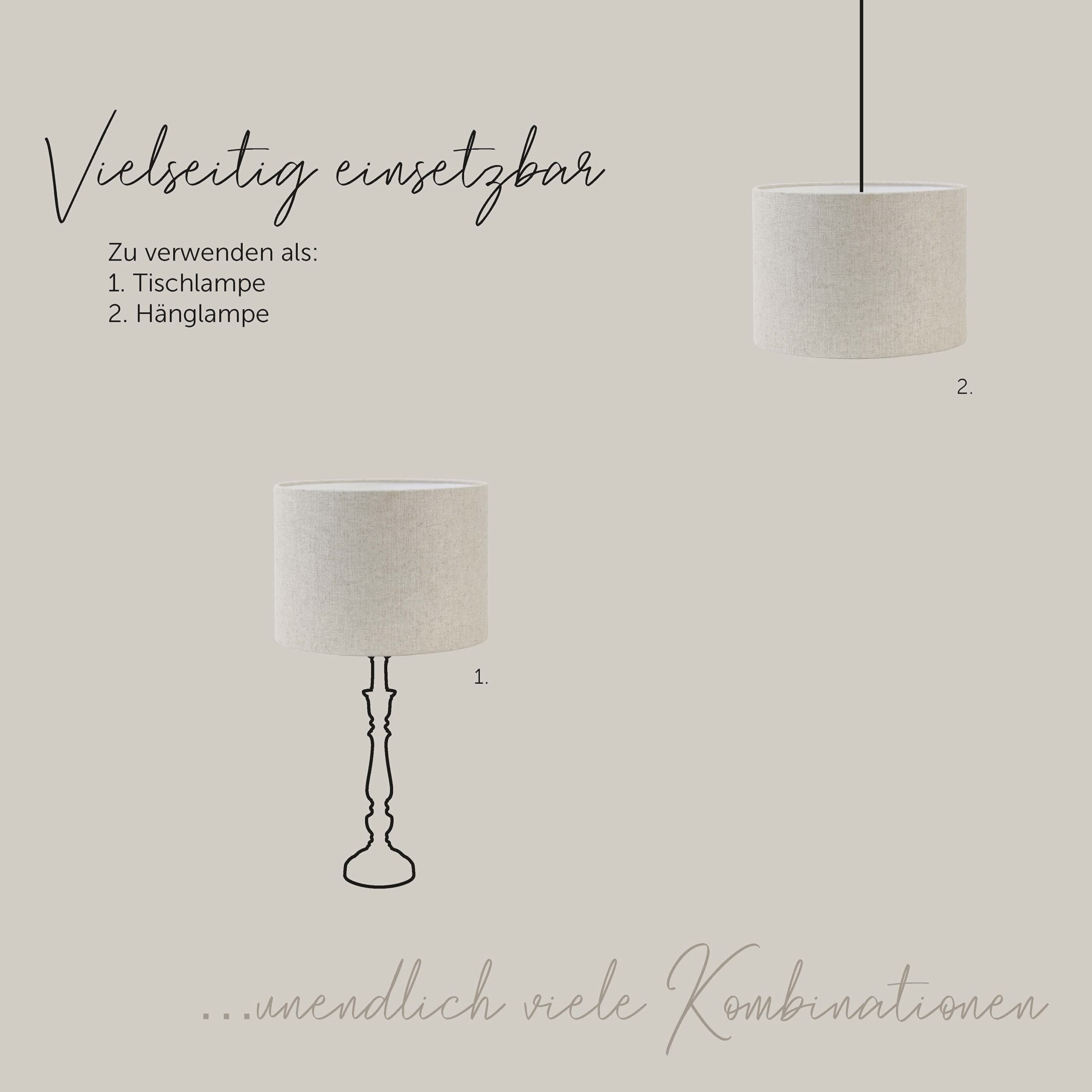 Light & Living Lampenschirm Zylinder Livigno - Natürlich - Ø30x21cm | Zylinder - Klassisch, Ländlich - Textilien