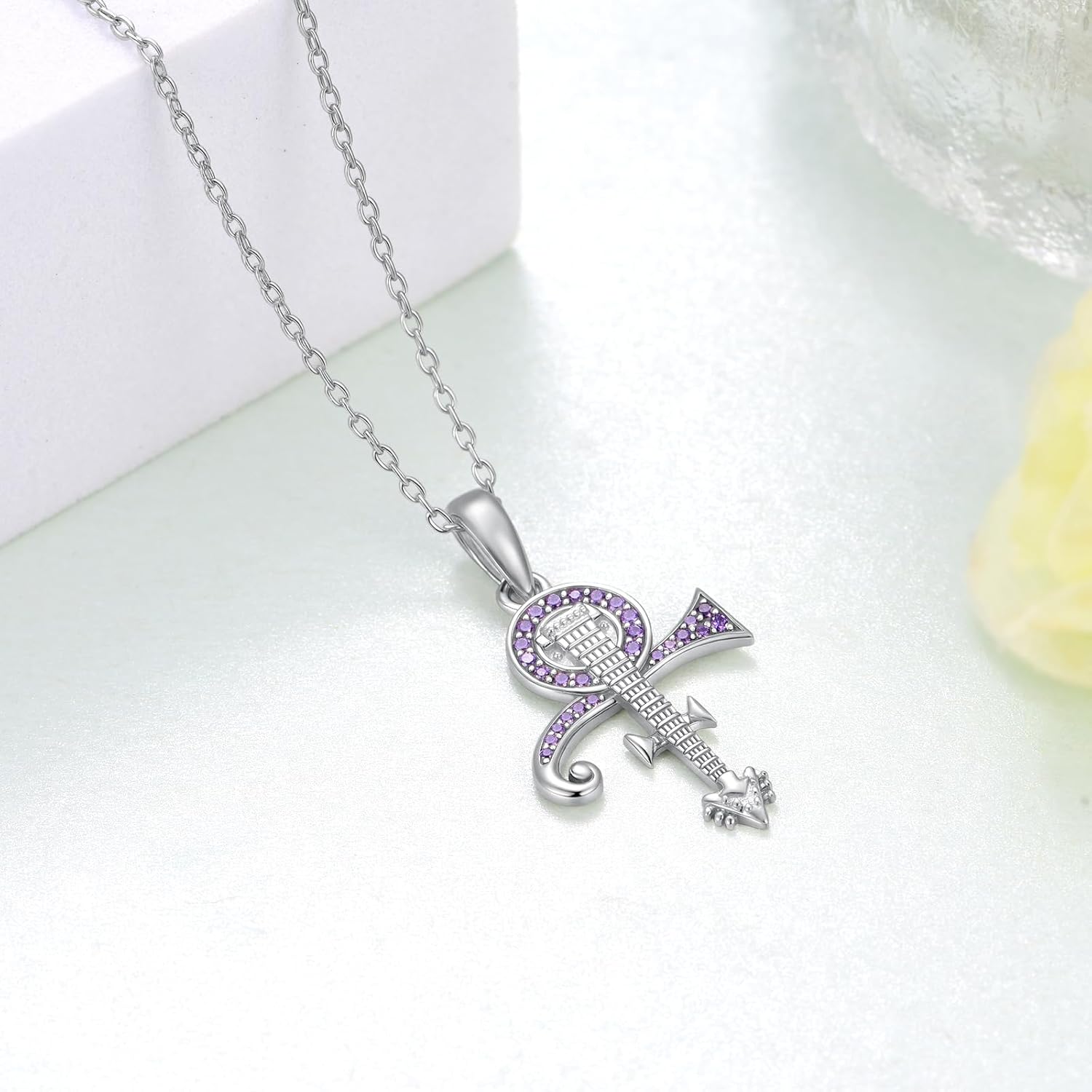 Prince Memorabilia Merchandise Princes Symbol Necklace 925 Sterling Silver Note Symbols Rock Band Music Lovers Unique Jewelry Fashion