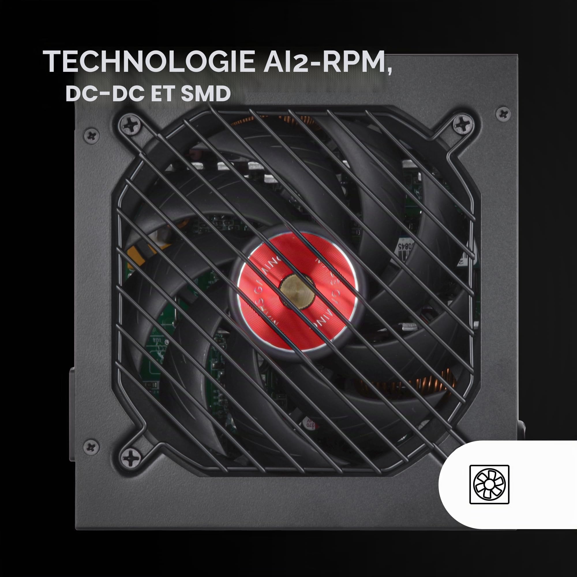 Mars Gaming MPVU750SI, Alimentation ATX 750W, 10 Ans de Garantie, 80 Plus Silver, +87% Efficacité, Technologies AI2-RPM, DC-DC et SMD, PFC Actif, Condensateurs Japonais Toshin Kyogo 105º, Rouge