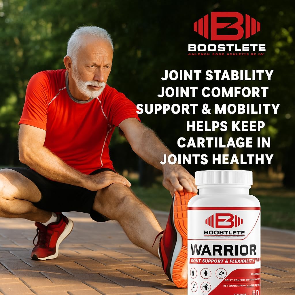 Warrior Flex Premium Joint Support Supplement – Glucosamine, Chondroitin, Turmeric & Boswellia – Promotes Joint Comfort, Flexibility & Mobility – Non-GMO, Gluten-Free, USA Made (60 Capsules)
