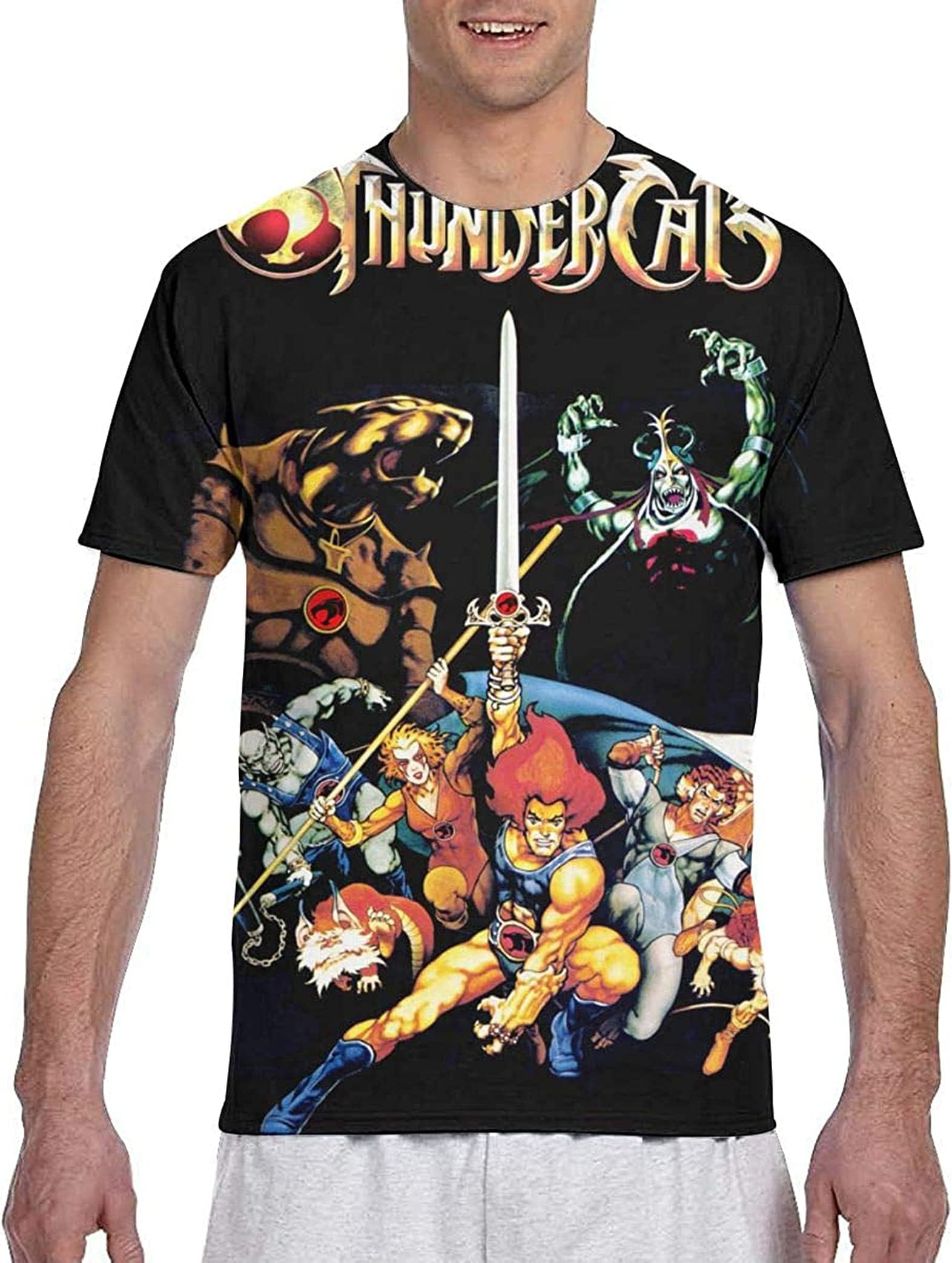 Hearty Thundercats Anime Series Men's Soft Short Sleeve T-Shirt Elegant