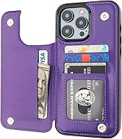 Vista 11 de ONETOP - Funda compatible con iPhone 15 Pro Max con soporte para tarjetas, funda de piel sintética con ranuras para tarjetas, doble cierre magnético