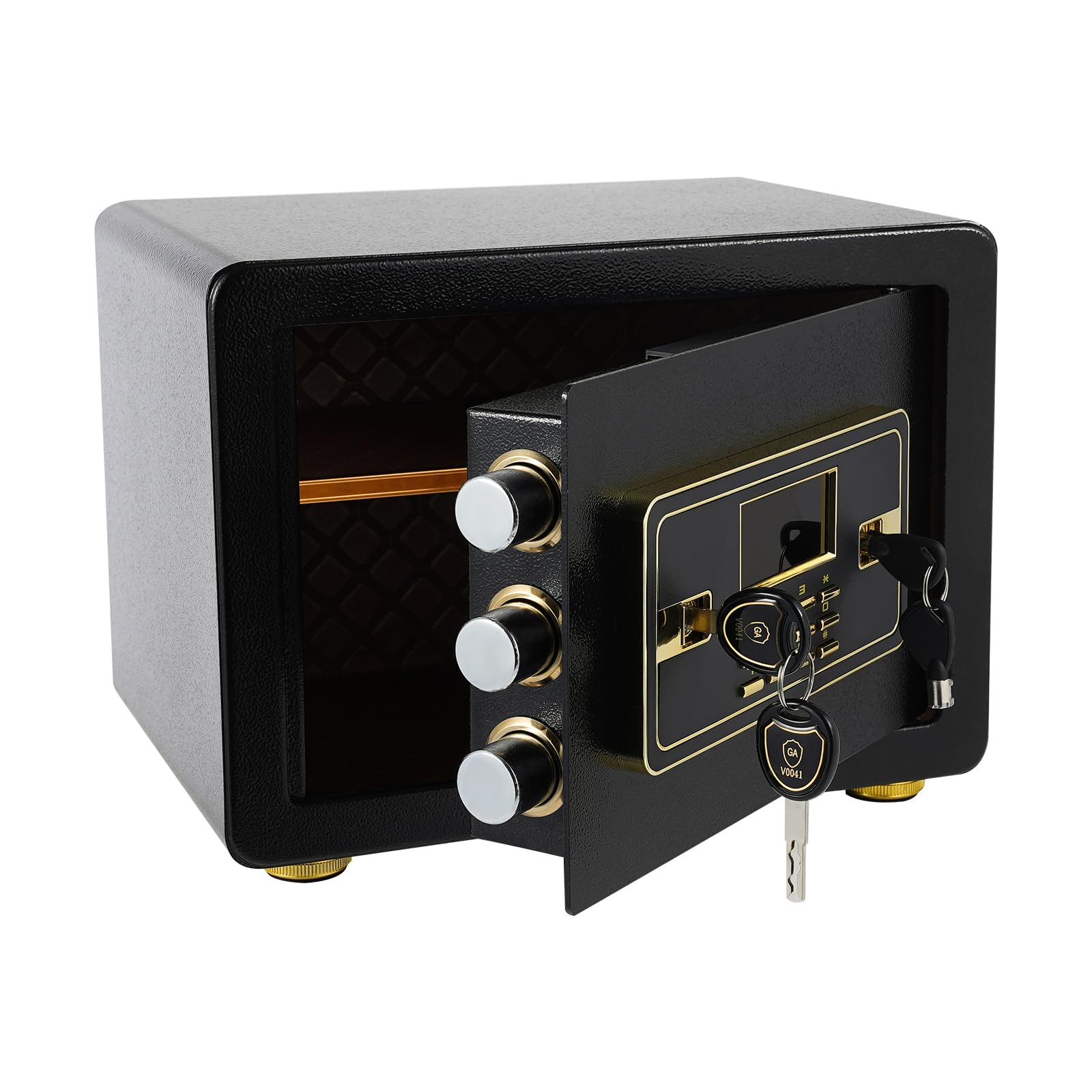 Mini cassaforte elettronica, 35 x 25 x 25 cm, con tasca, cassaforte digitale con tastiera, luce LCD, mobili cassaforte per soldi, gioielli, documenti