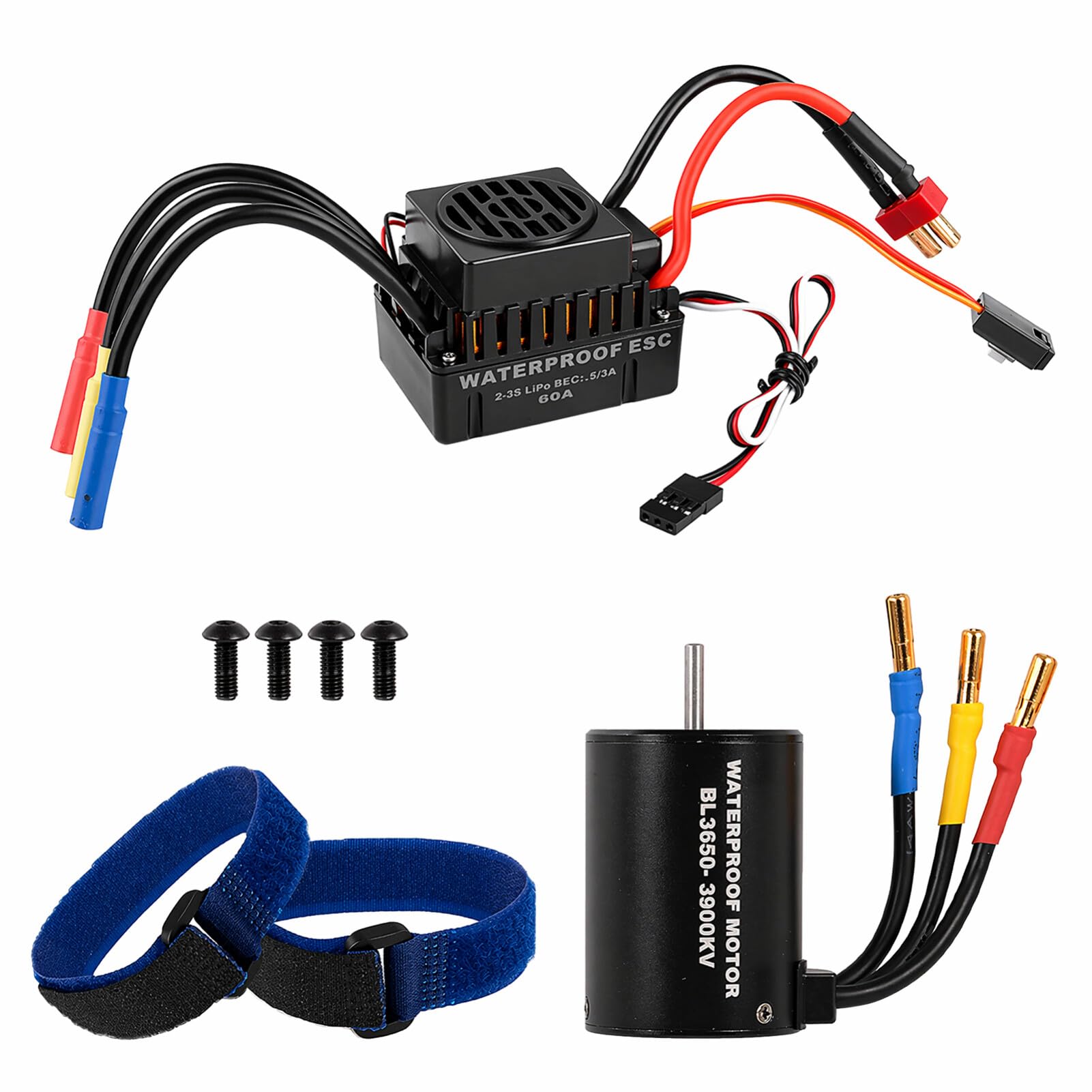 Amazon | GoolRC ブラシレスモーター 防水 BL3650 3900KV 60A ESC付き