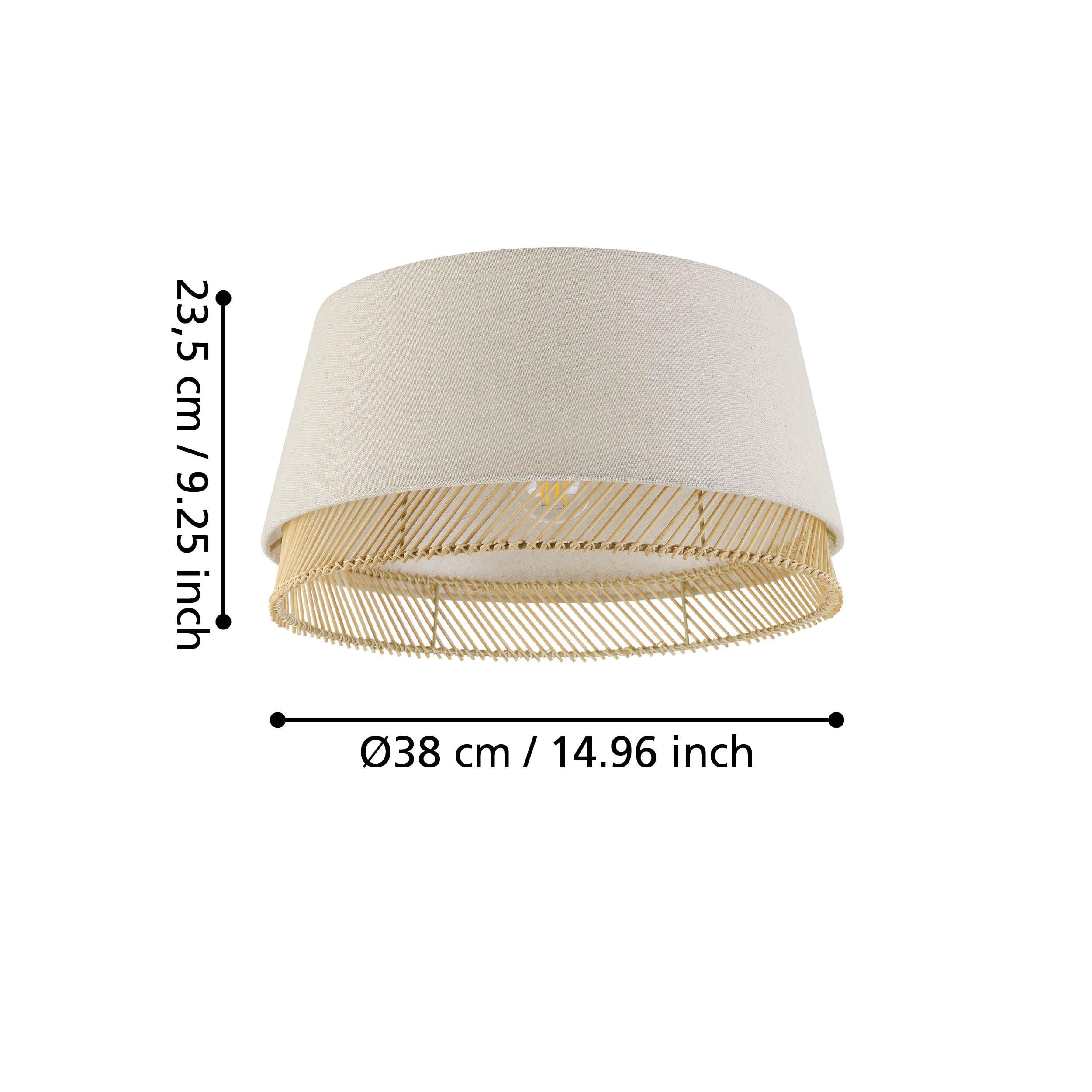 EGLO Deckenlampe Tabley, natürliche Deckenleuchte
