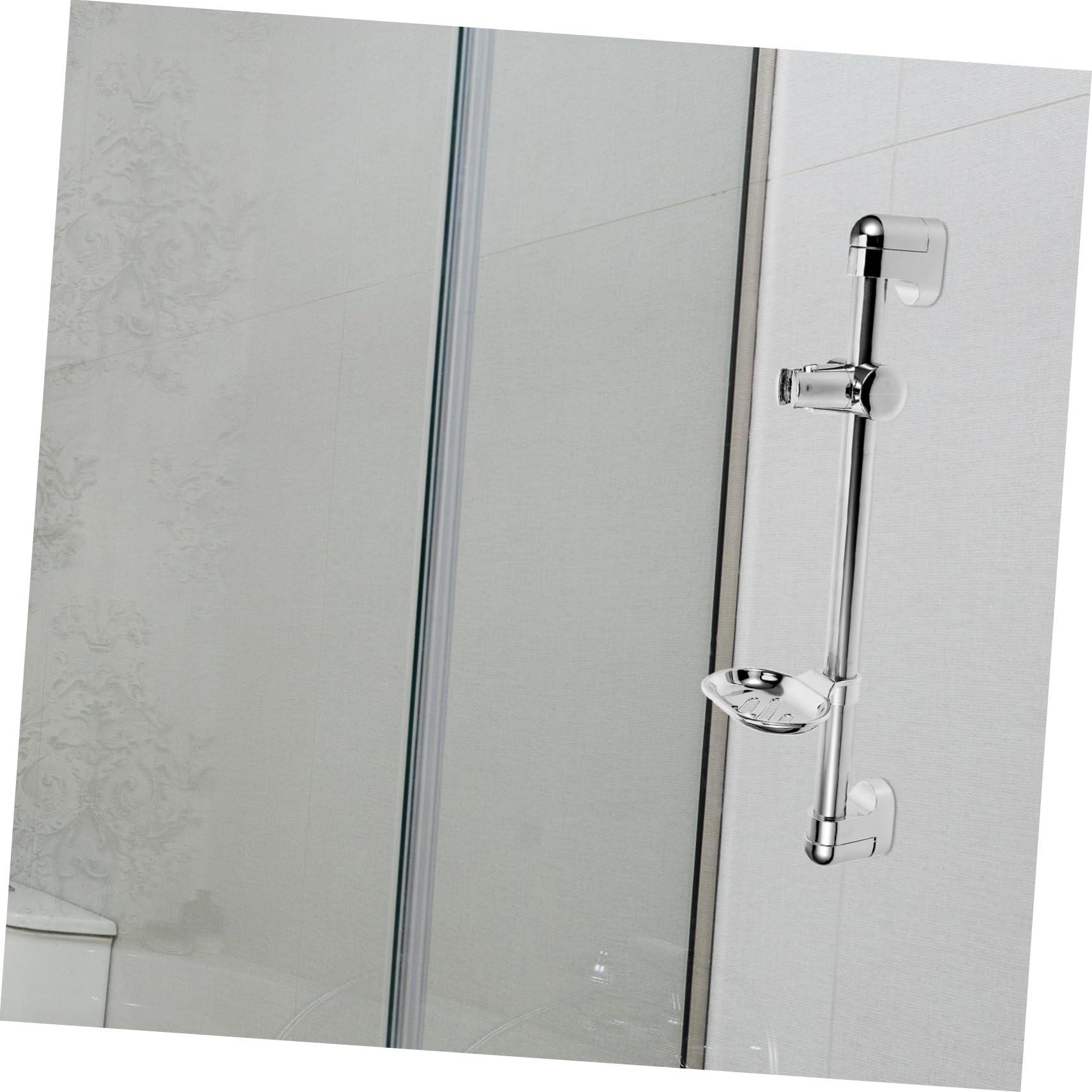 jojofuny 4piezas Soporte De Ducha Ajustable Inoxidable Con Plato Para Jabón Barra Deslizante Para Baño y Ducha Instalación y Regulable