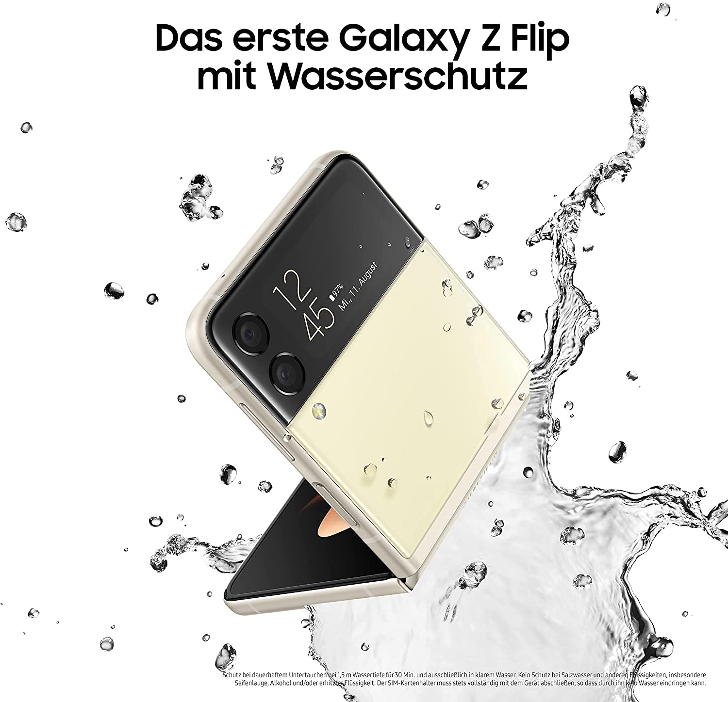 Samsung Galaxy Z Flip3 5G (17.03 cm), teléfono móvil plegable, pantalla frontal grande de 1.9 pulgadas, almacenamiento interno de 128 GB, 8 GB de RAM, negro fantasma, con garantía del fabricante de 36
