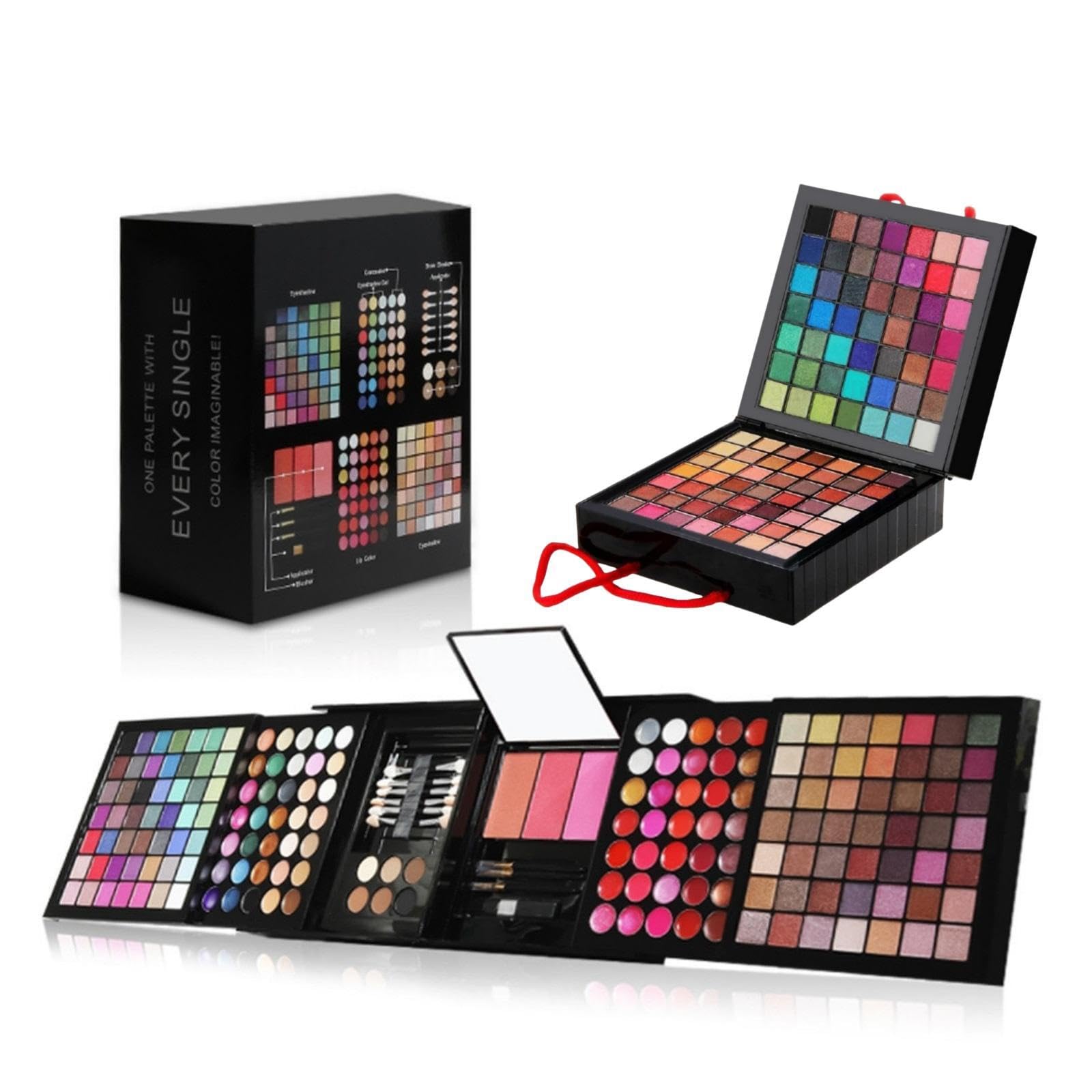 177 Colores Cosmético Maquillaje Profesional Paleta de Sombra de Ojos con Corrector, Rubor, Polvos Prensados, Brillos Labiales y Polvo de Cejas