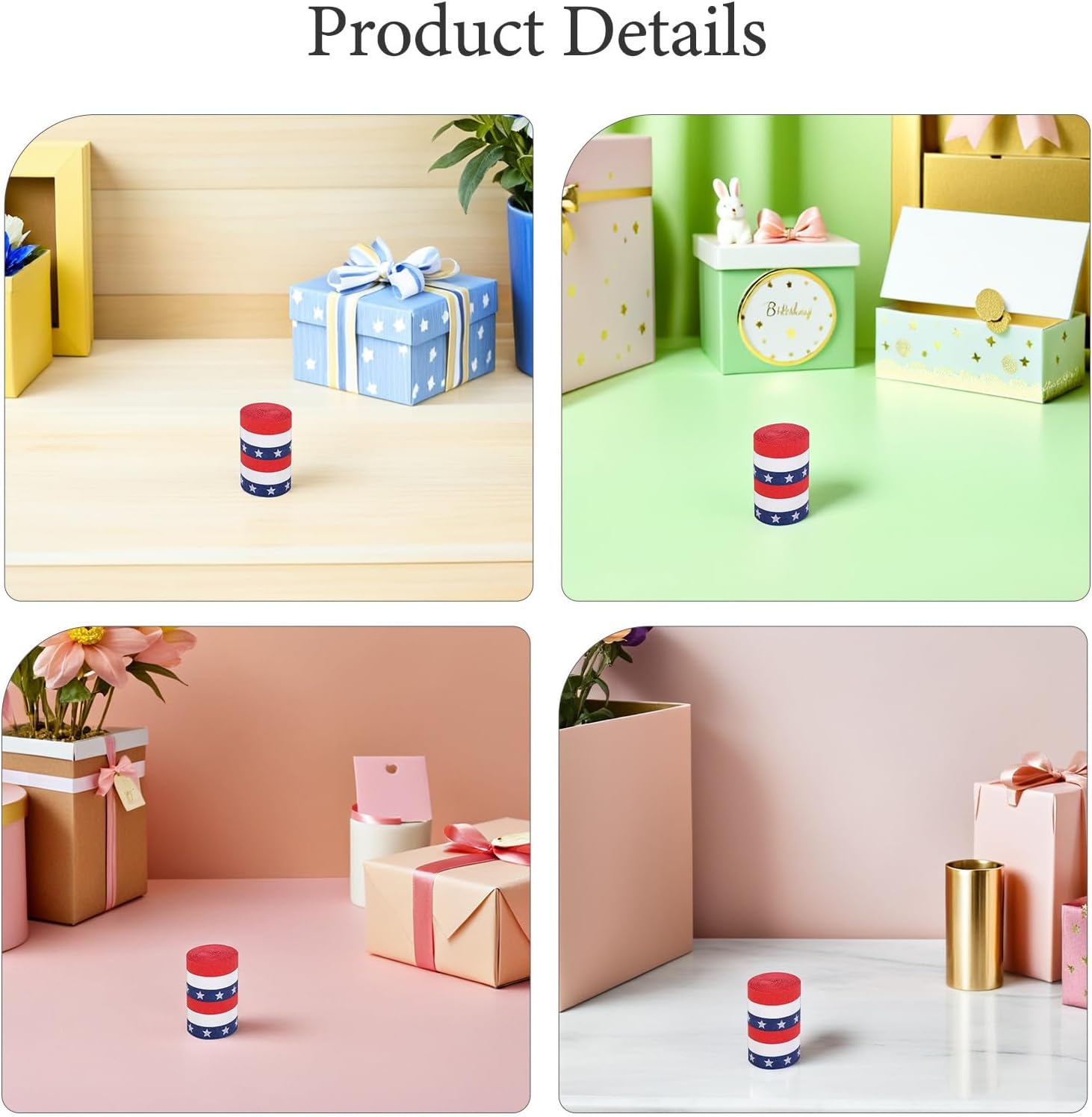 ELEOUTI Crepe Paper Streamers Patriotic Decorations Lightweight and Easy to Unroll Paper Streamers 15 Rolls Red White for July 4th for Independence Day Party Supplies and Craft