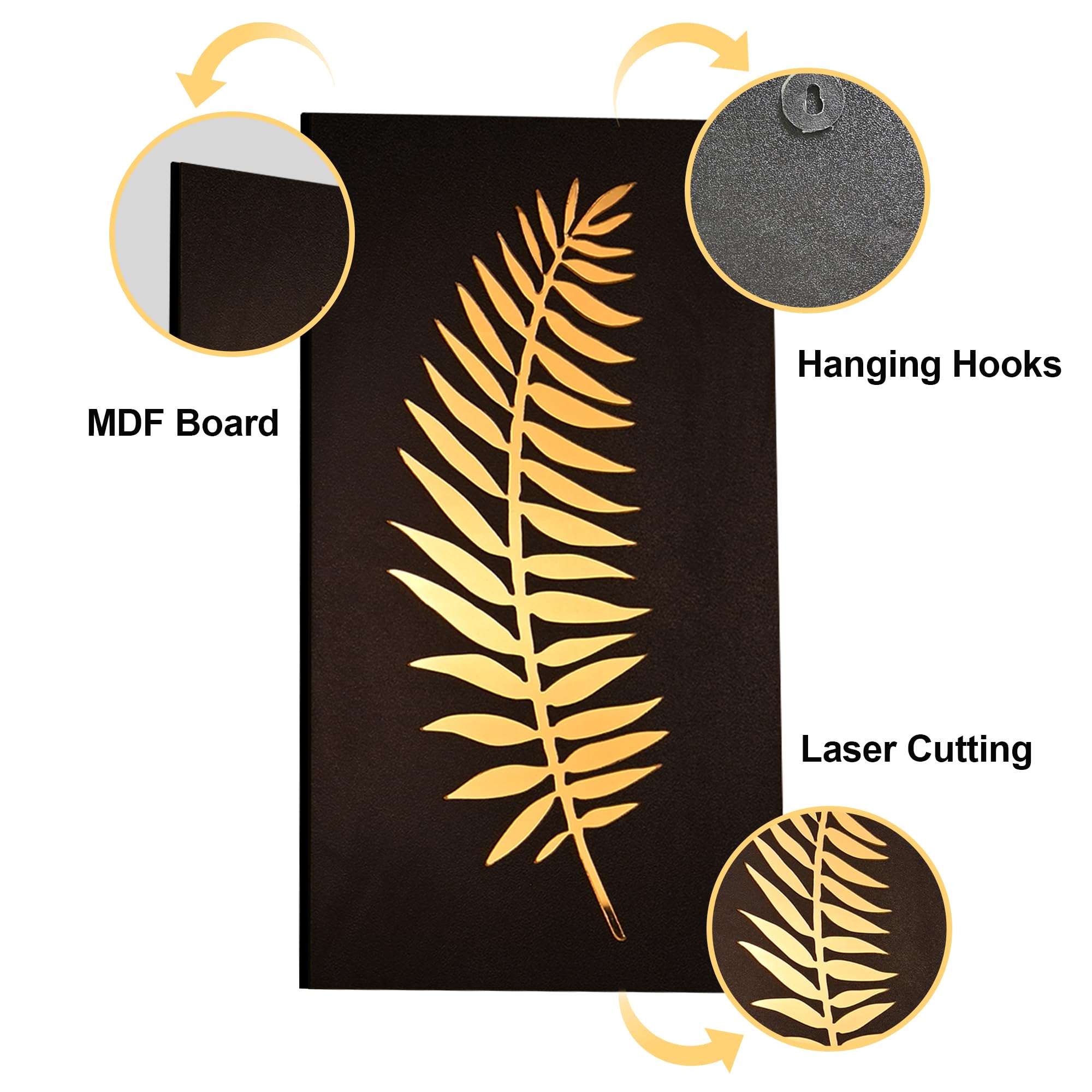 Golden Wall Hangings - Modern Art Decor -6