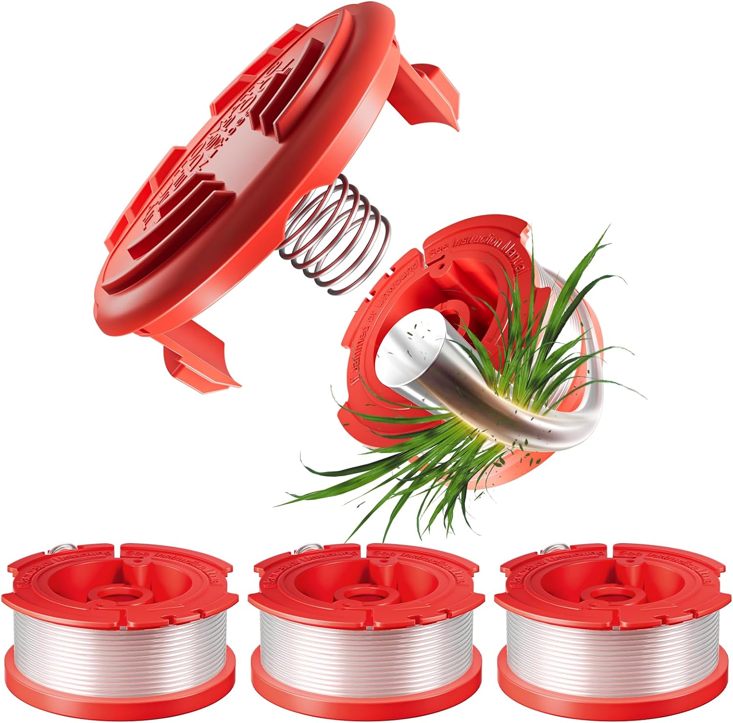 10 Pcs CMZST0653 Weed Eater Strings Compatible with Craftsman Weed Eater CMCST900, CMESTA900, CMESTE920, CMCST98020, 8 Pcs 0.065’’ Spools, 2 Pcs CMZST120SC Caps and 2 Pcs Springs