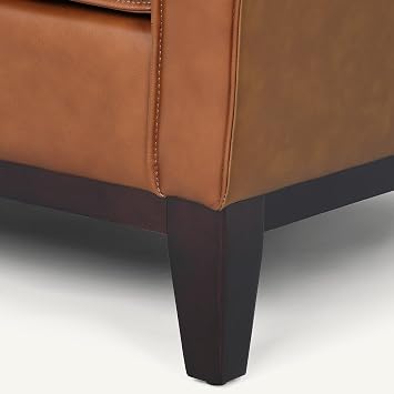 Crafters and Weavers Samhara Top Grain Leather Sofa in Chestnut
