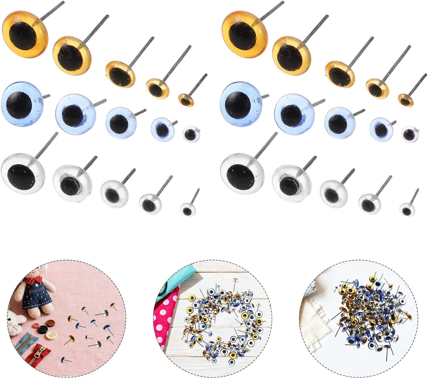 Glass Craft Eyes for Doll Making 150pcs Round Insert Eyes