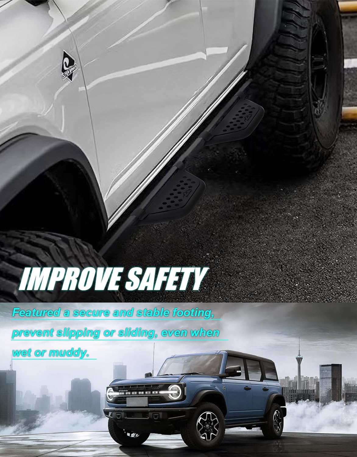 EZ-Steps Car Door Step Fit for 2021-2024 Ford Bronco 2/4 Door