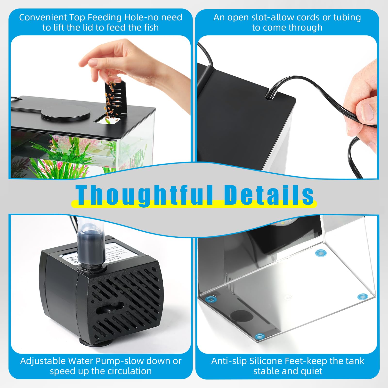AQUANEAT 1 Gallon Betta Fish Tank Kit -4