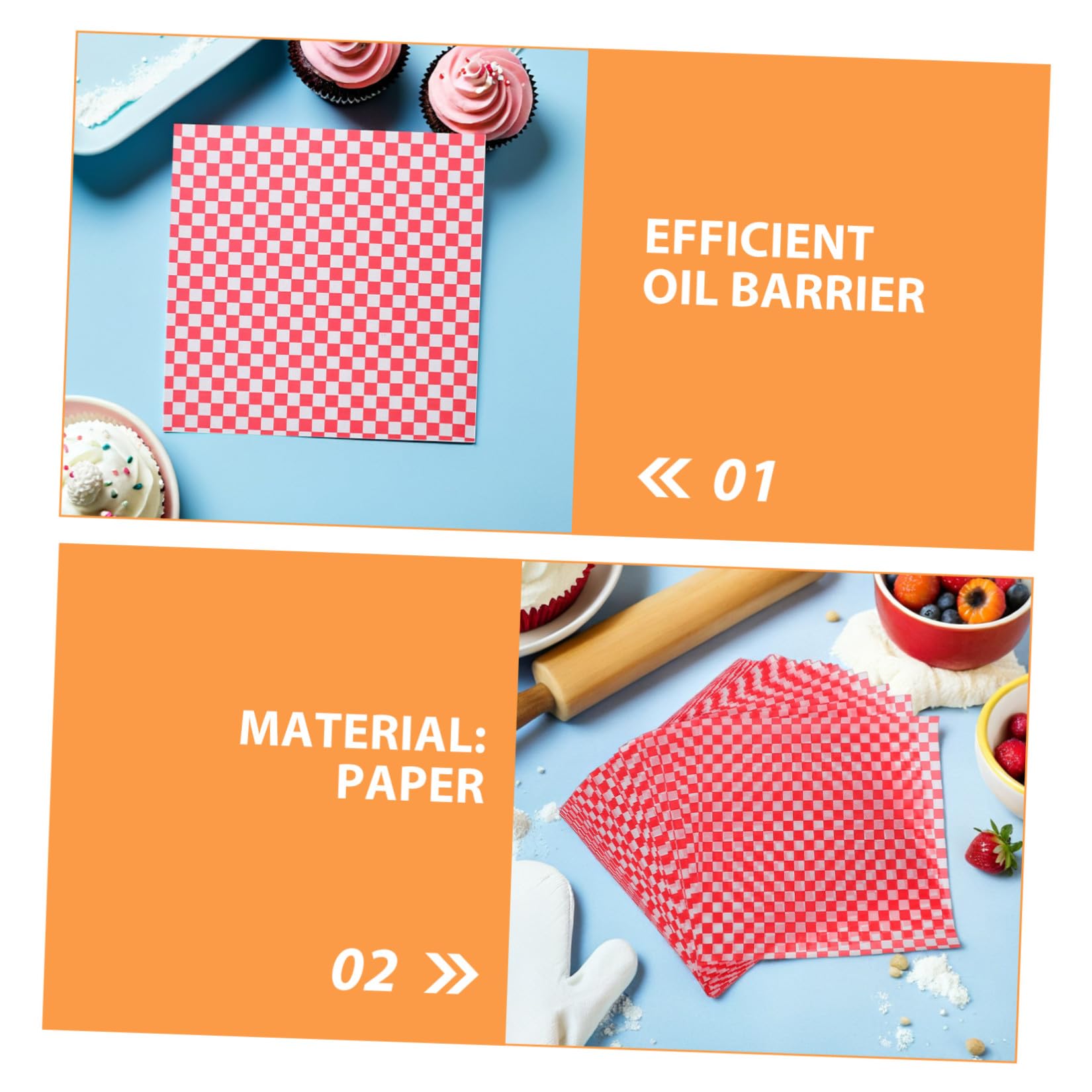 iplusmile Papel Antigrasa para Hornear 30X30 CM 500 Hojas Papel Encerado para Hamburguesas y Sándwiches para Cocina Adecuado para Fiestas Picnics y Uso en Horno