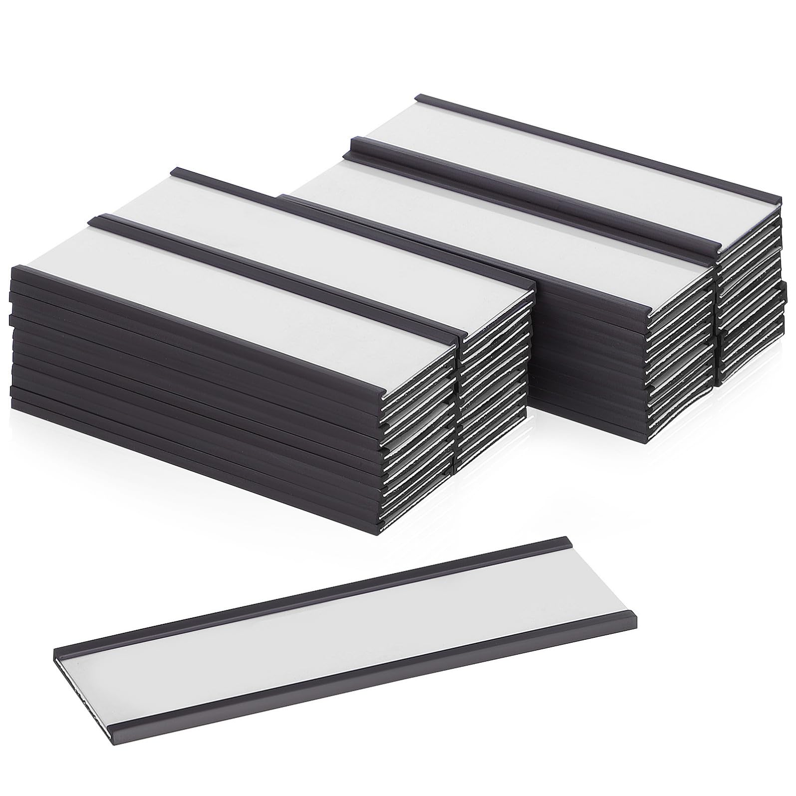 YARNOW 50 Pezzi Porta Etichette Magnetiche Struttura Inserto per Carta, Clip Magnetica in Gomma Flessibile per Scaffali Metallici e Armadi Ufficio, Visibilità Chiara