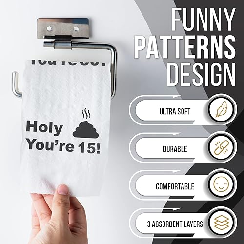 Miniatura 3 de Papel higiénico para decoración de cumpleaños número 33 para hombres y mujeres, diseño divertido, gran regalo gracioso, ecológico, ultrasuave y