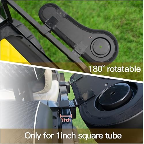 Miniatura 5 de NOKINS Reposabrazos de carrito de golf con portavasos de diamante, sin necesidad de perforación, reposabrazos plegable con bisagra para carrito de