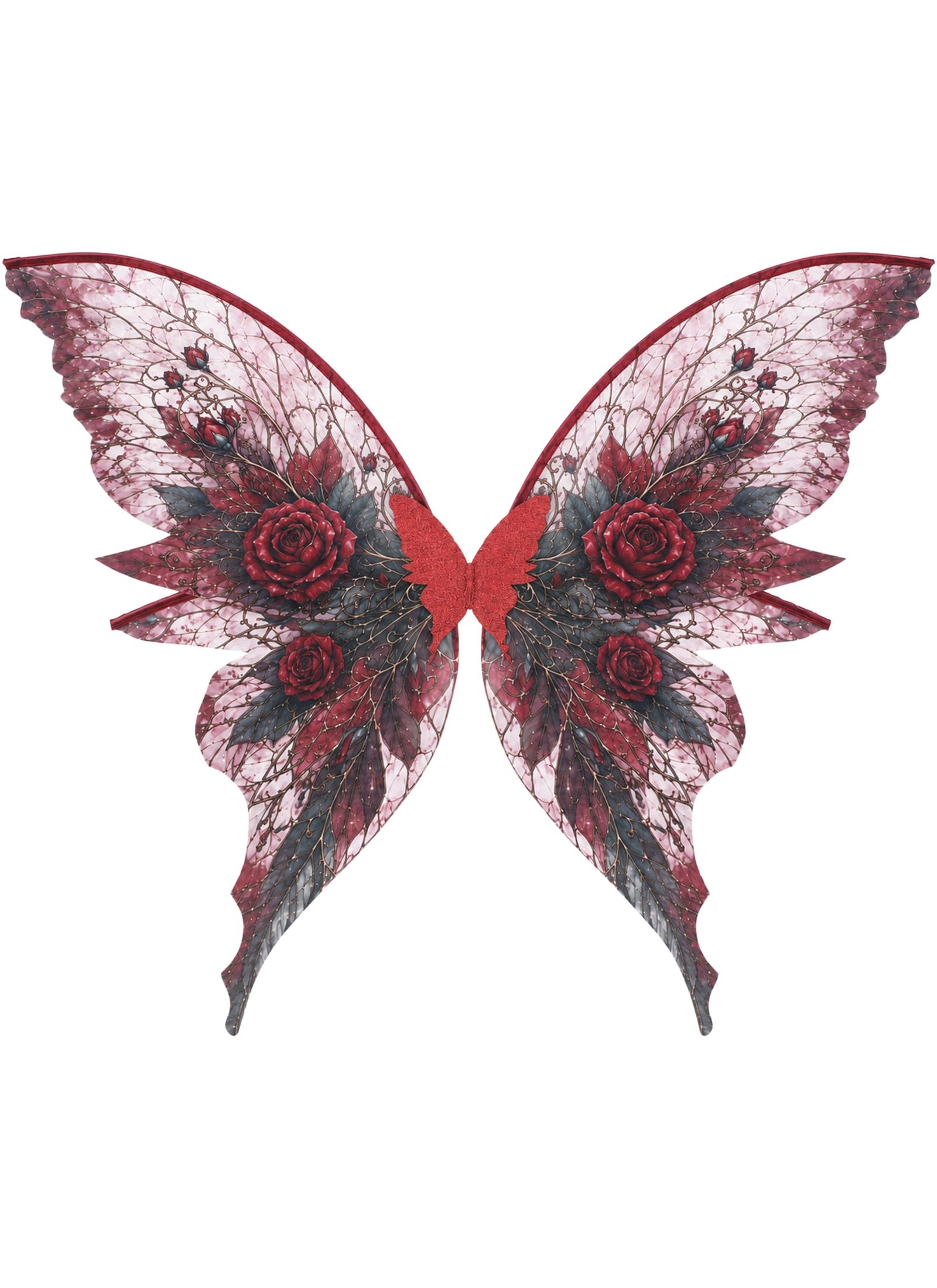ETOFETE Fairy Wings Adult Butterfly Costume Halloween Fancy Dress, Red