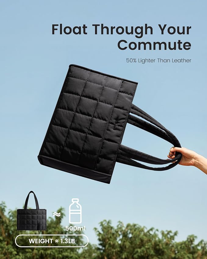 Bolso tote LOVEVOOK para mujer, portátil 15.6 pulgadas, negro miniatura 5
