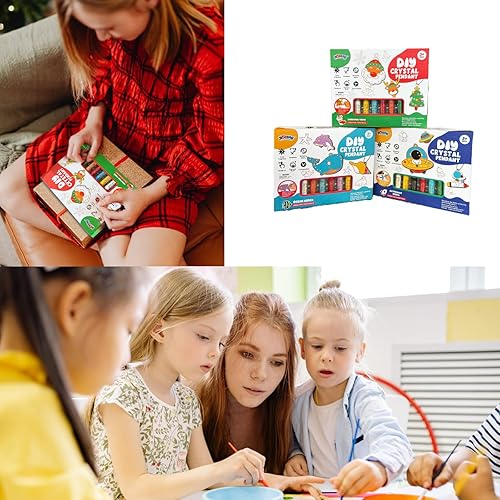 Miniatura 3 de Juego de manualidades y manualidades de pintura de cristal, kit de colgante de cristal para bricolaje, arte de pintura de ventana para niños, kit de