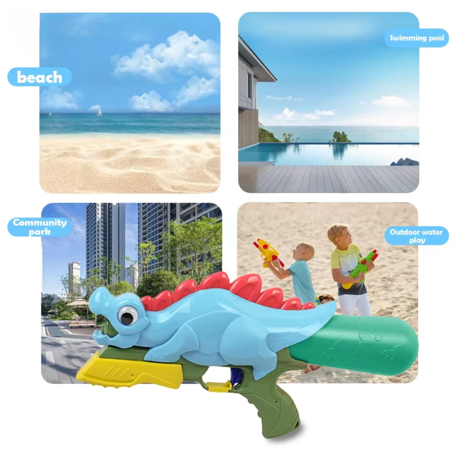 Storio Cute Crocodile Holi Pichkari Water Gun Toy for Kids with Upto 26Ft Range |High Pressure Mechanism Ideal Outdoor Toy for Pool & Beach Fun 1