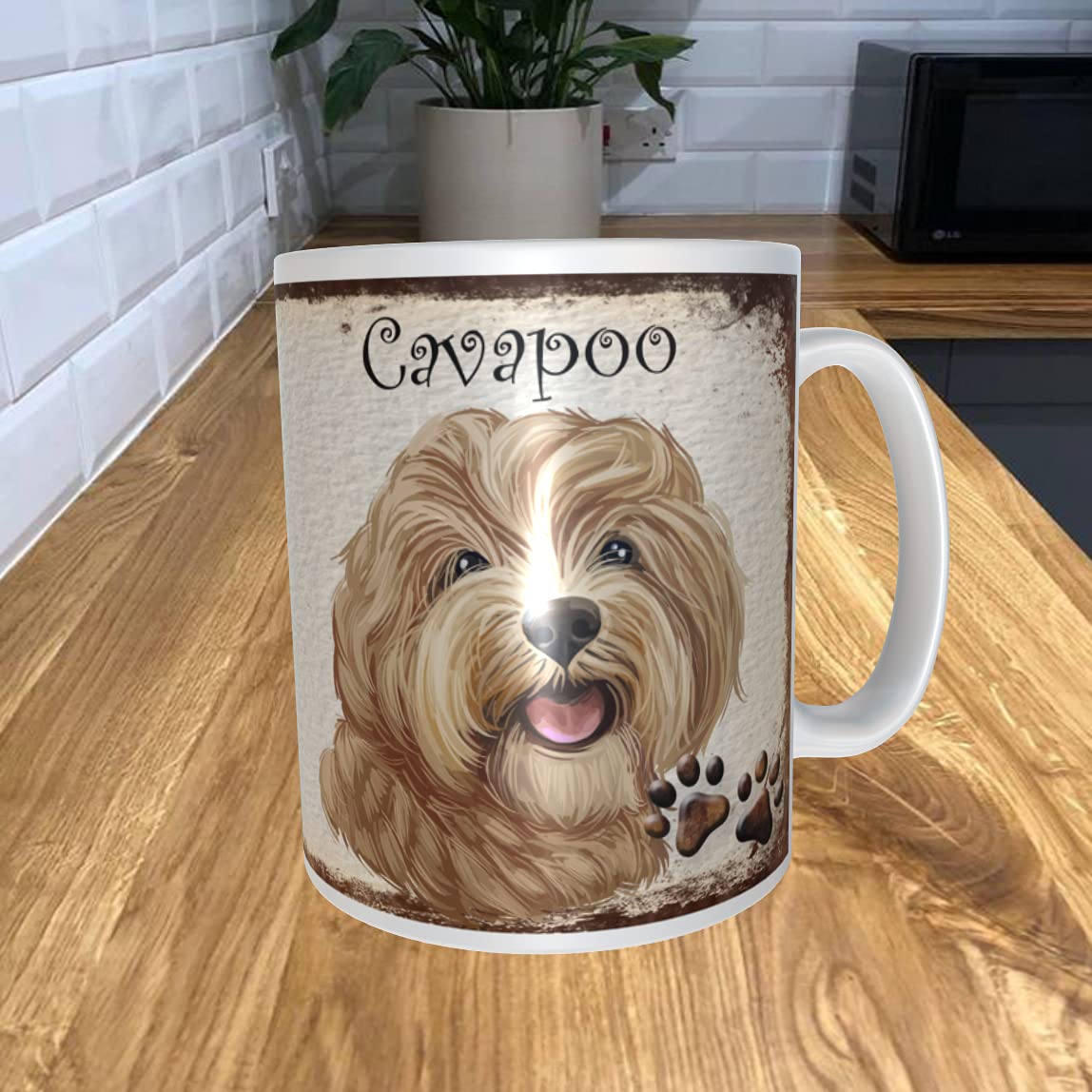Shawprint Limited White Cavapoo 11Oz Coffee Mug My Dog's Bedtime Prayer Theme 172Drmug