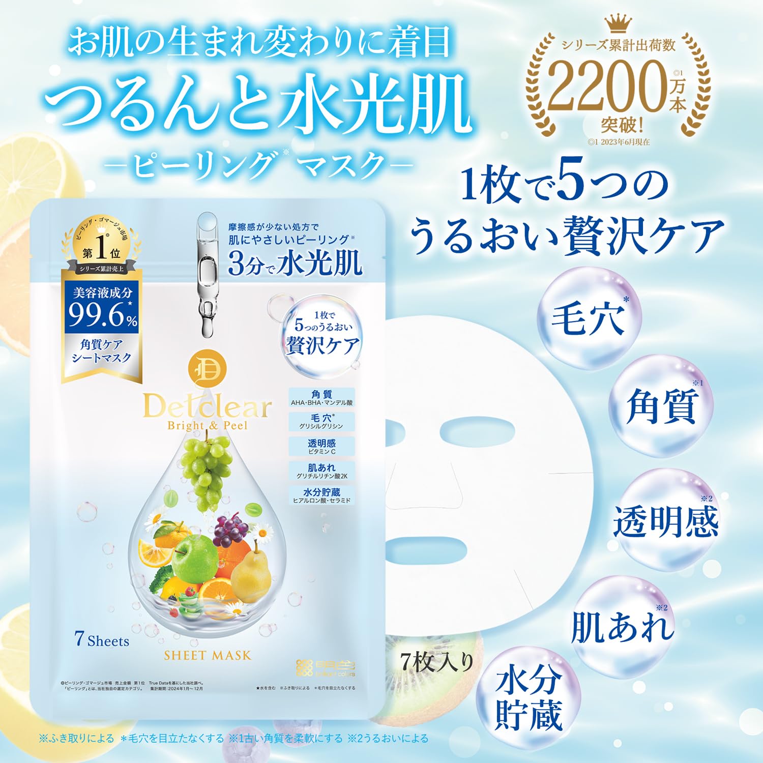 Amazon.co.jp: DETクリア ブライト＆ピール シートマスク (7枚入り