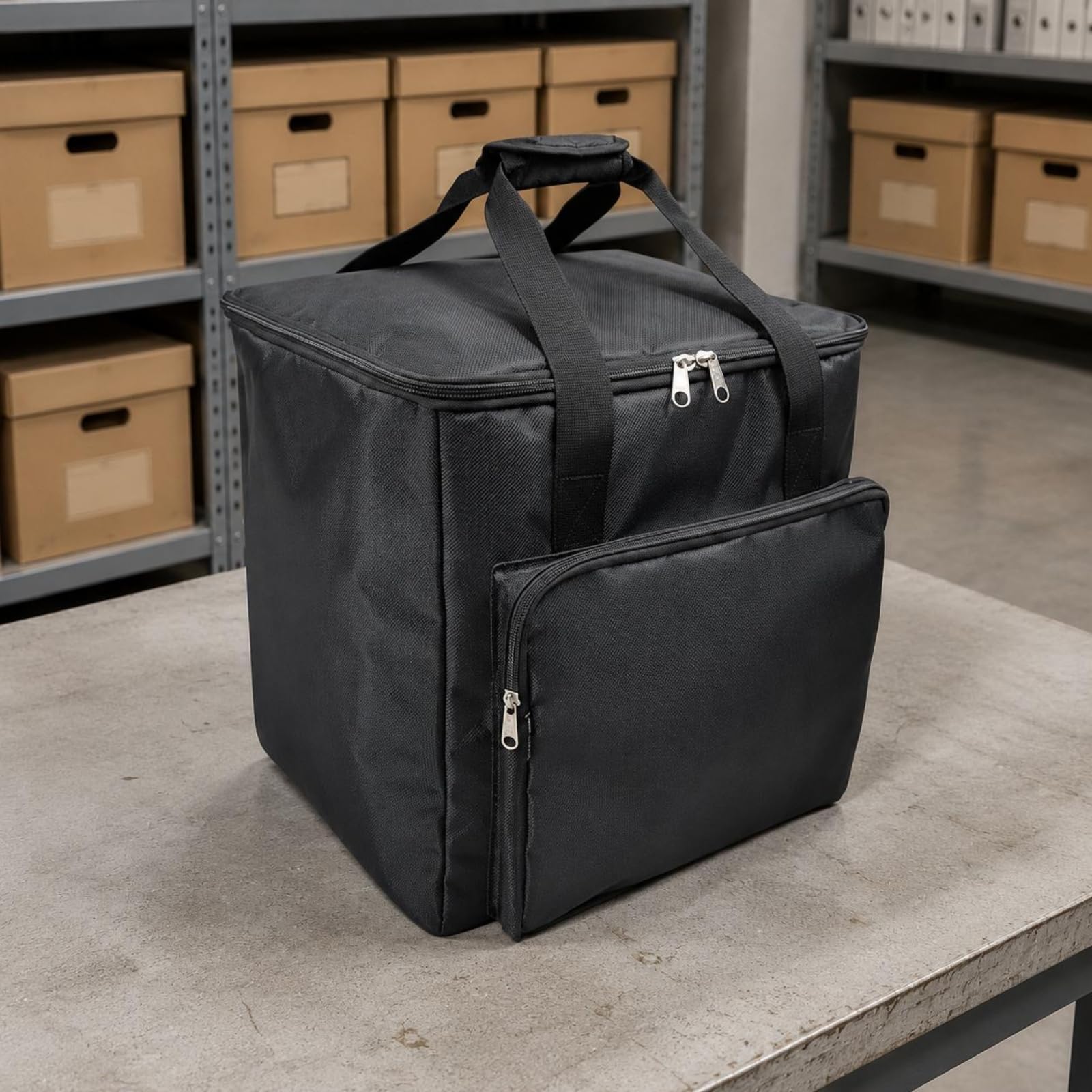 Bolsa con Asas Personalizable Bolsa Acolchada Negra Portable para Contables
