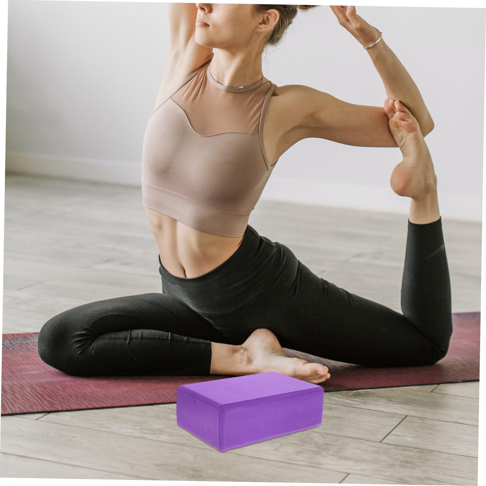 Toddmomy Set 3 Blocchetti Yoga in Eva con Grip Confortevole e Cinghia Portatile per Sessioni di Hot Yoga e Attività All'aperto
