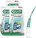 GUM Soft-Picks Advanced, Easy to Use Dental Picks for Teeth Cleaning Health, Disposable Interdental Brushes with Convenient Carry Case, Dentist Recommended Dental Picks, 90 Count (Pack of 3)