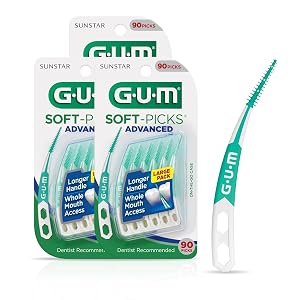 GUM Soft-Picks Advanced Easy to Use Dental Picks for Teeth Cleaning Health Disposable Interdental Brushes with Convenient Carry