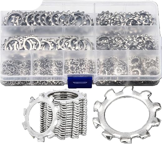 Kit di rondelle piatte in acciaio inox 304 con dente...