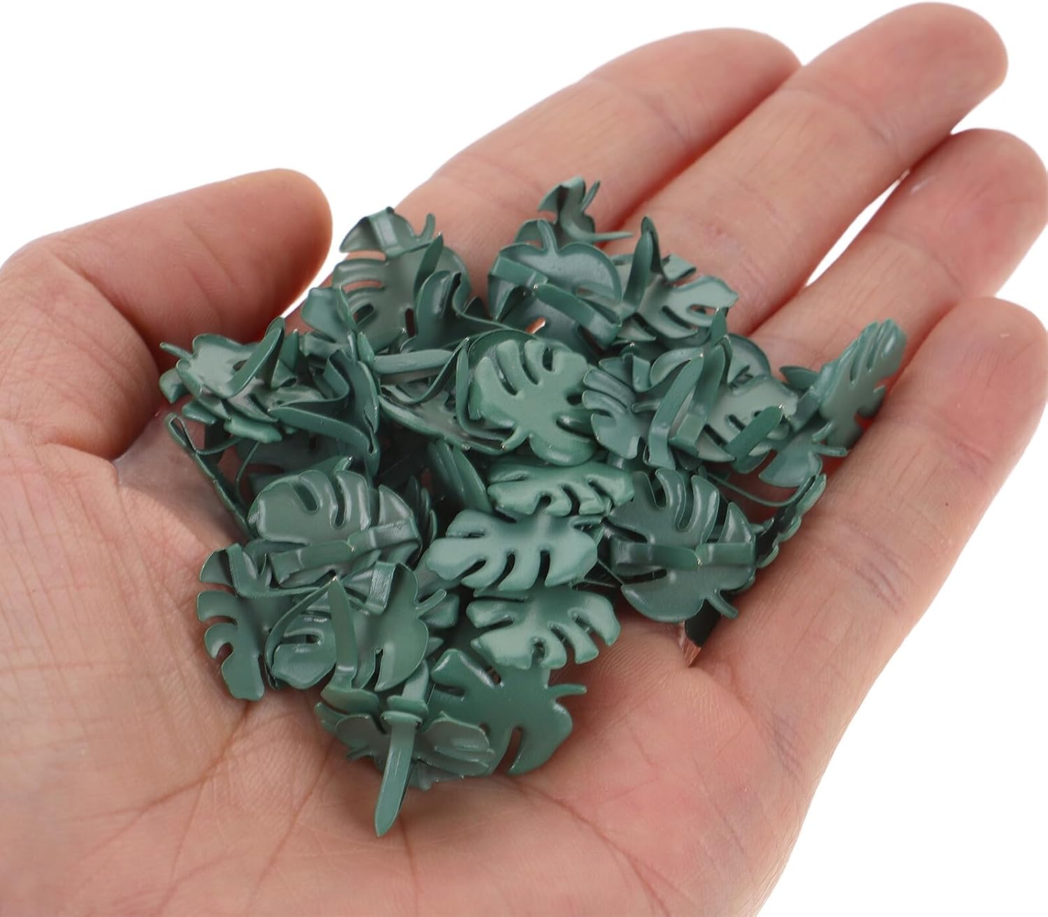 INOOMP 300pcs Metal Brads Paper Fasteners Leaf Design 17mm Decorative Mini Brads for Scrapbooking DIY Crafts Jewelry Making Holiday Party Supplies