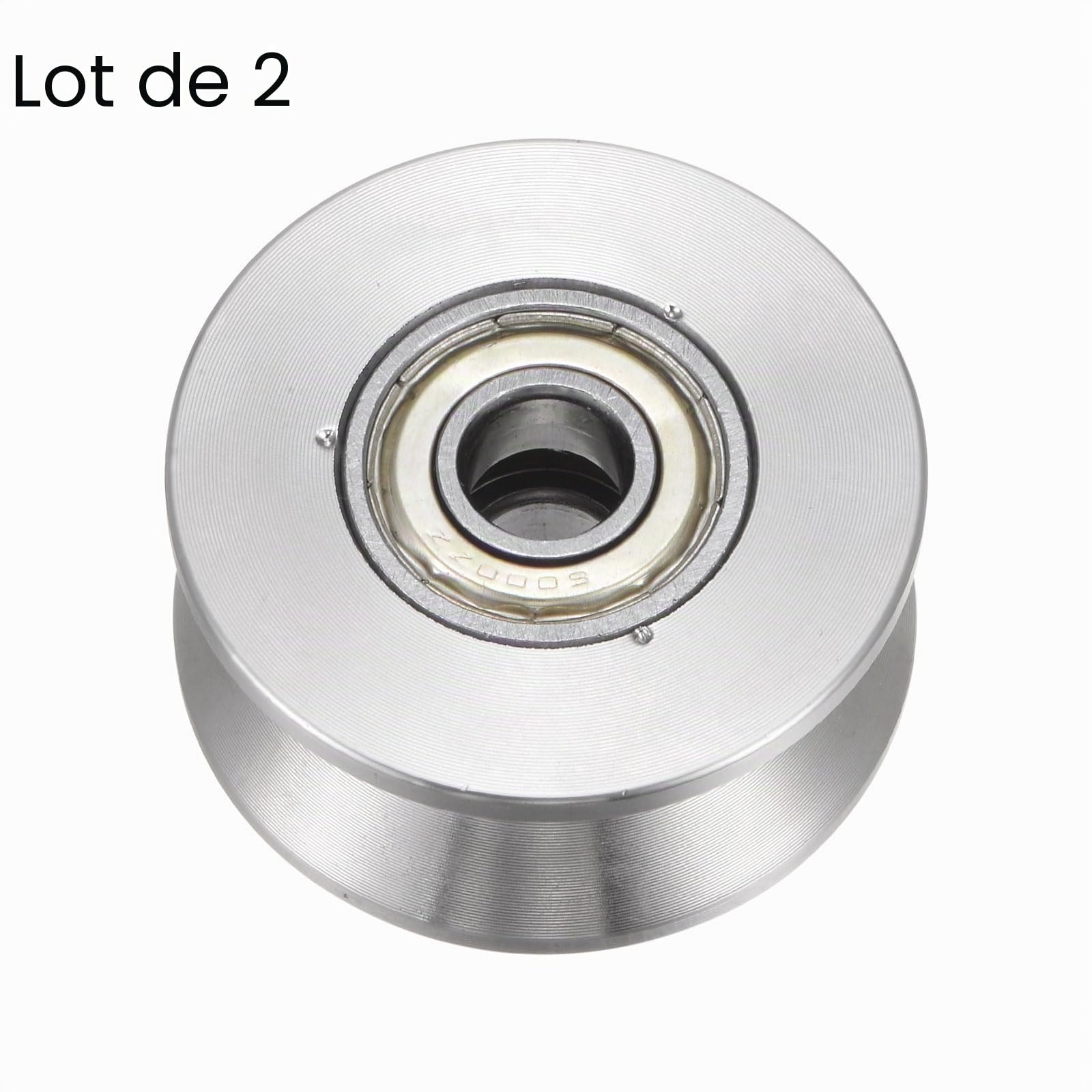 QUARKZMAN 2Pièces Roue à Gorge en V, 1,89" en Acier Inoxydable 201, avec Double Roulement à Billes pour Rail Inversé, Machines Industrielles, Portail Coulissant