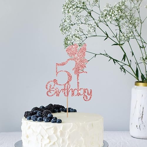 Miniatura 10 de Decoración para pastel de cumpleaños 9 de oro rosa, decoración de pastel de hadas de nueve signos, suministros de decoración de fiesta de cumpleaños