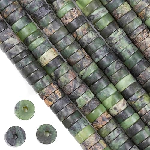 Miniatura 2 de Cherry Blossom Beads Agujero grande obsidiana negra de 3-0.197x0.394in Heishi con agujero perforado de 0.098in - aproximadamente 8 pulgadas de hebra