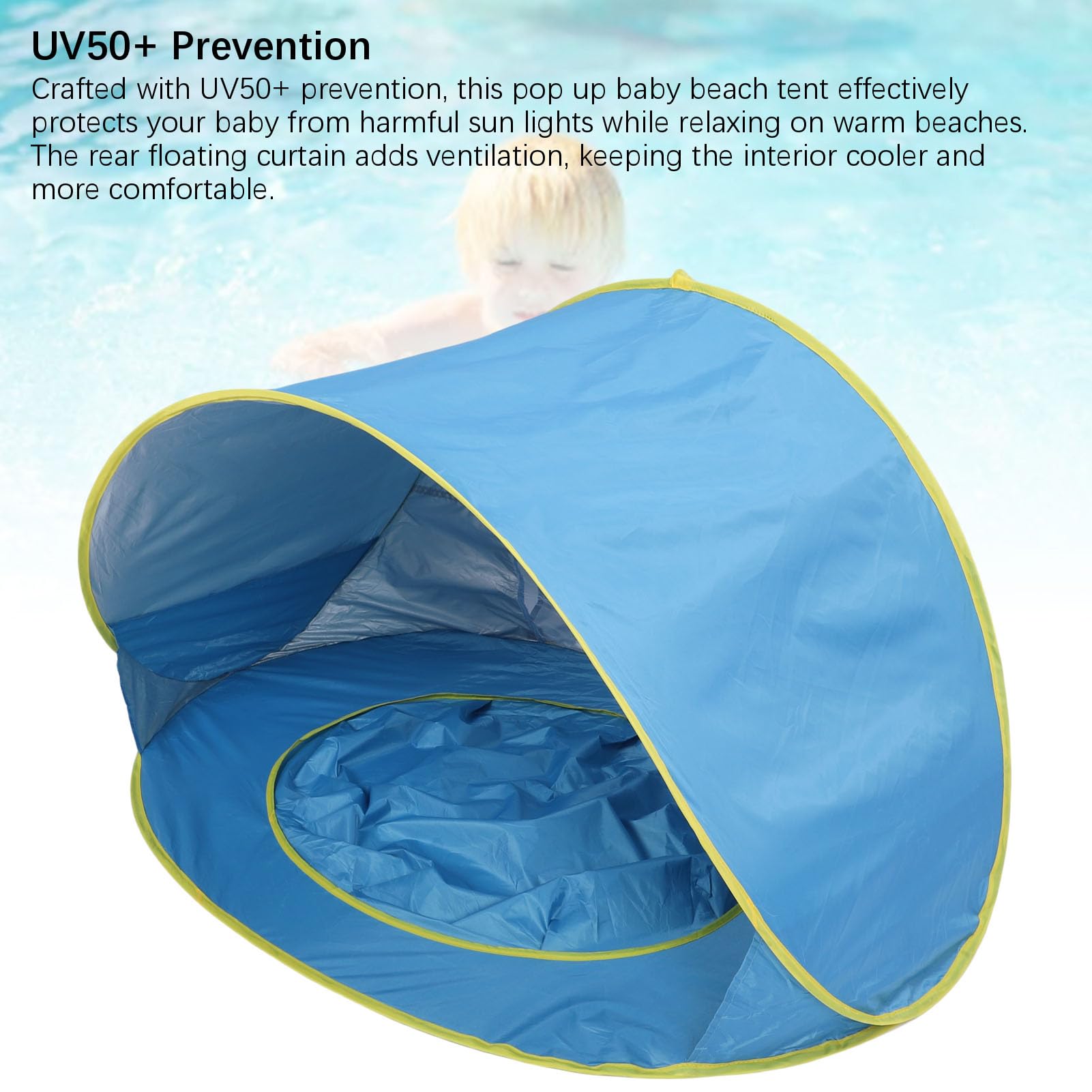 Naroote Tente de Plage pour bébé, Abri Solaire Escamotable pour Nourrissons et Tout-Petits, Tente de Jeu Portable avec Protection UV pour Parc de Voyage en Plein Air, Camping, 47,2 X 31,5 X 27,6