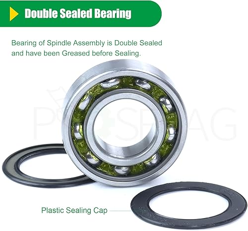 Miniatura 6 de Paquete de 3 husillos 607418 con polea 604664 que sustituyen a Hustler 607418 husillo 607418, 601804 Hustler 601804 Conjunto de husillo, Hustler