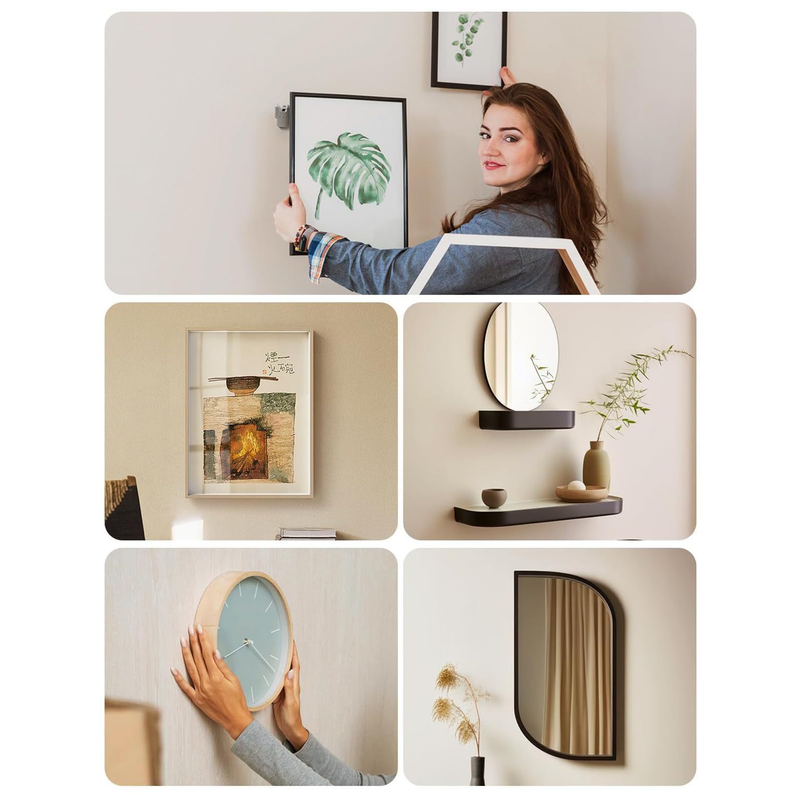 10 Pezzi Gancio per Quadri Ad Artiglio per Cartongesso, Ganci da Parete Per Appendere Specchi Foto E Kit per Appendere Quadri, Nessun Danno Gancio da Parete Resistente per Decorazione Camera
