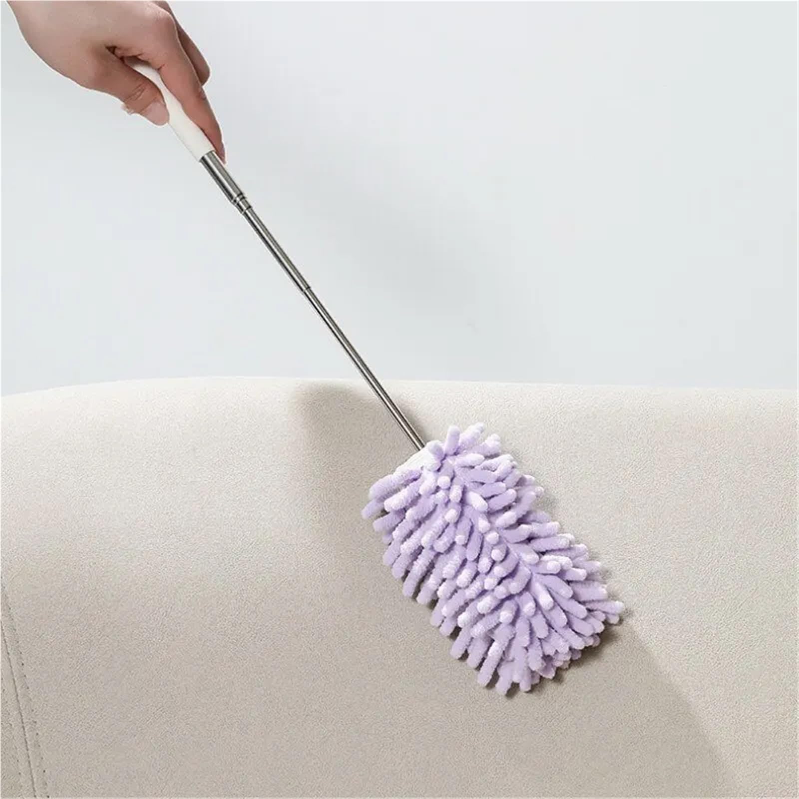 Set spolverino telescopico regolabile – Spazzola per spolverare allungabile per la pulizia di casa e mobili con 3 testine di ricambio – efficiente, leggero, facile da usare