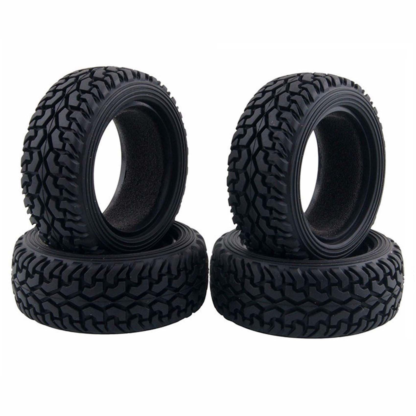 KEEDA Pack of 4 Rubber Tyres with Foam Inserts Tyres for 1/10 HSP Tamiya HPI Kyosho RC On Road Runflating Touring Car (Y, 75 mm) โ image 1