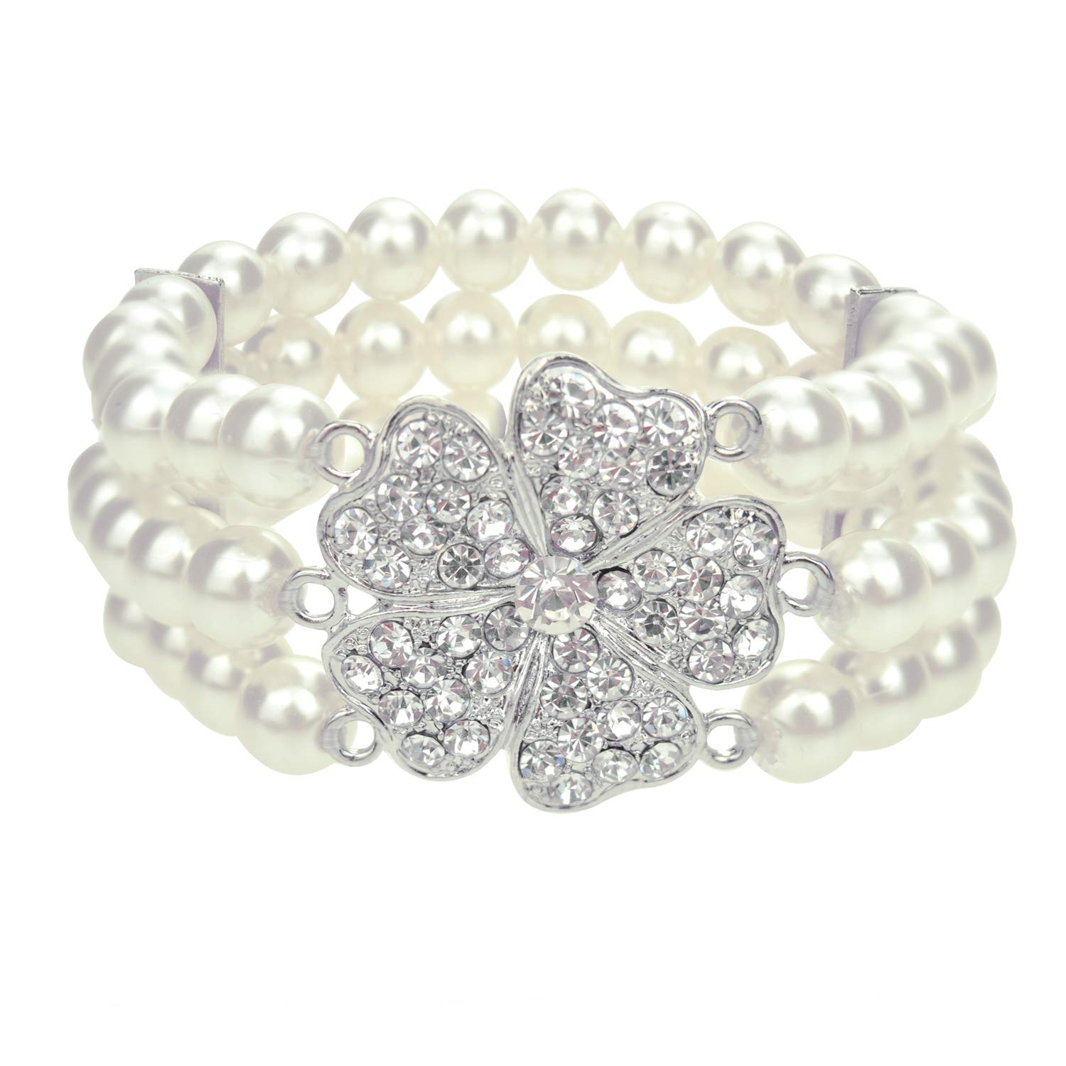 DRESHOW 1920s Accessori Flapper Anni 20s Gatsby Costume Set Orecchini Collana Fascia Guanti Estensibile Set Flapper per Festa Ballo