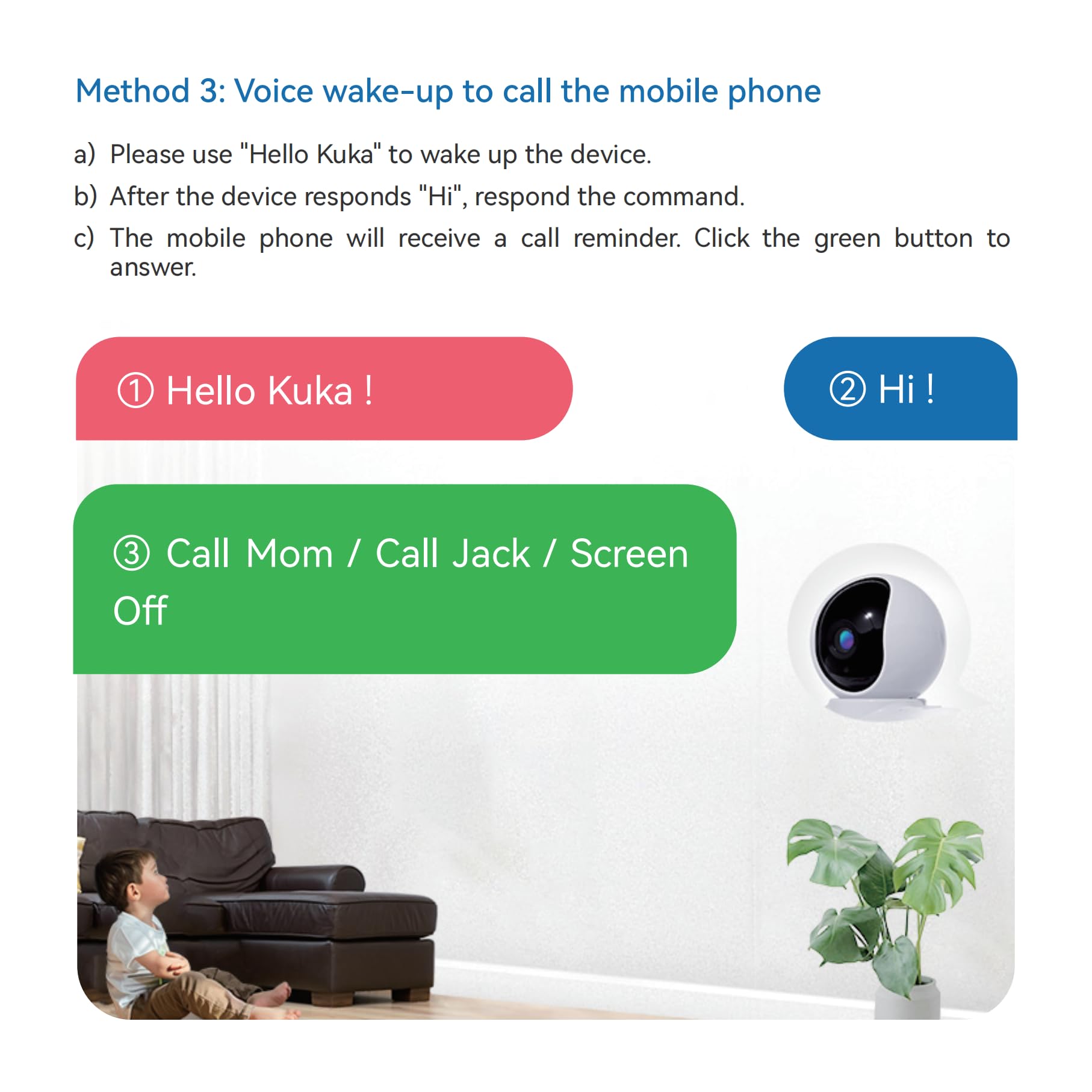 Sxhlseller Caméra D'appel Vidéo Intelligente, Appareils D'appel Vidéo WiFi 2MP HD avec Détection de Mouvement et Alarme Intelligente, Dispositif de Chat à Deux Voies pour Les Personnes (64GB)