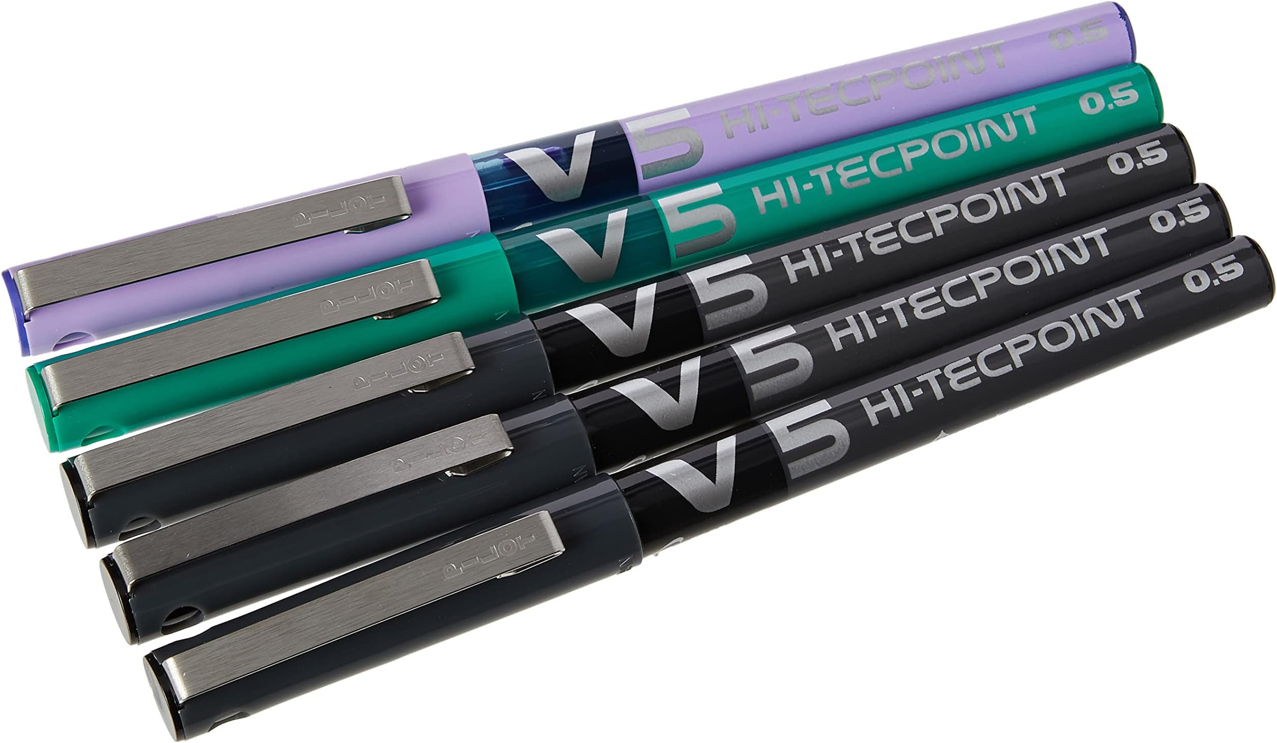Pilot V5 0.5 mm Liquid Ink Rollerball Pen, Pack of 5