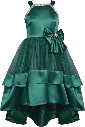 Bonnie Jean Girls Size 2T-16 High-Low Jeweled Christmas Dress