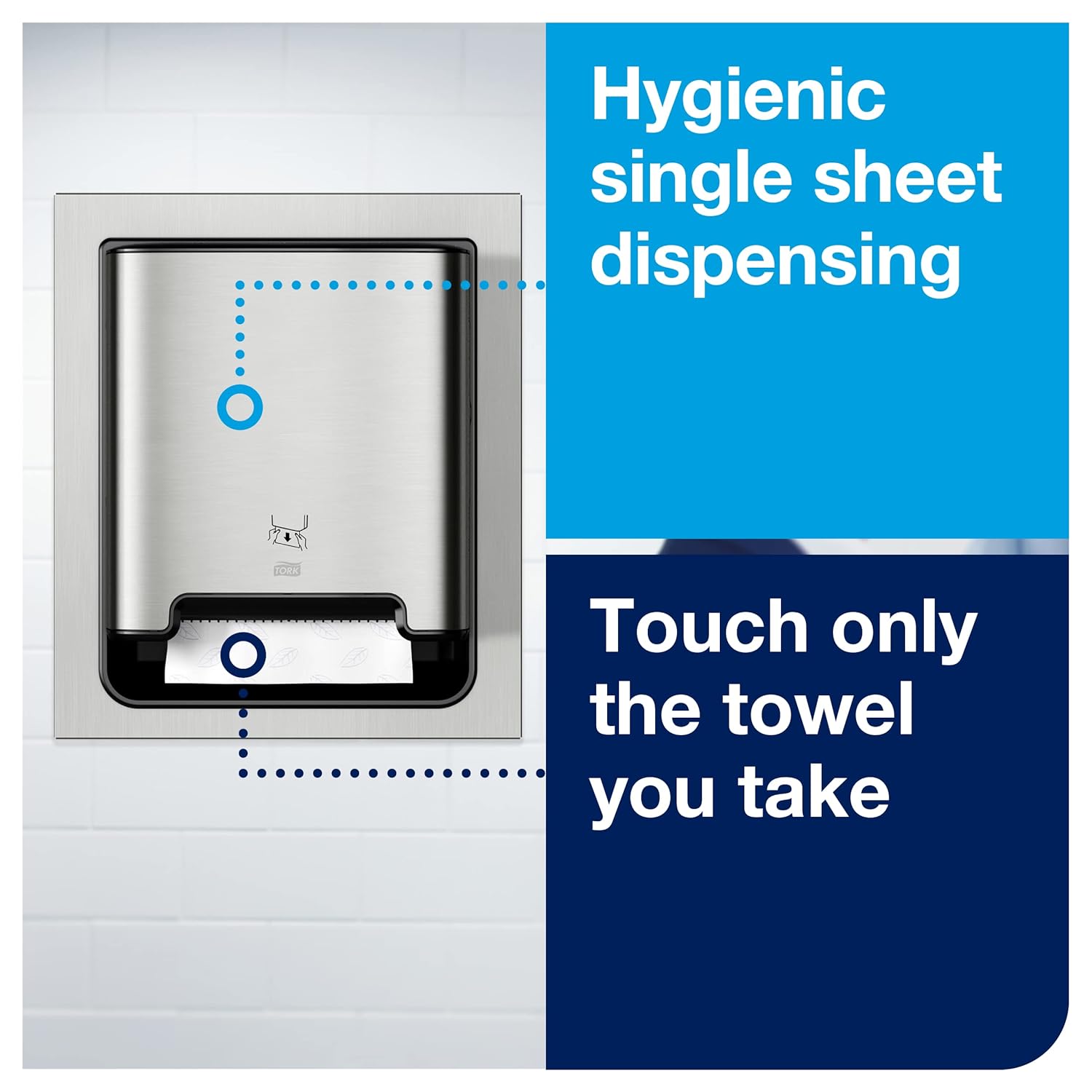 Tork Paper Hand Towel Dispenser, Stainless Steel - H1 + Refill - Universal Paper Hand Towel Rolls (6 Rolls)